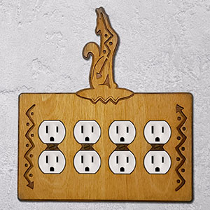 167227 -  Southwest Coyote Southwestern Decor Quad Outlet Cover in Golden Sienna