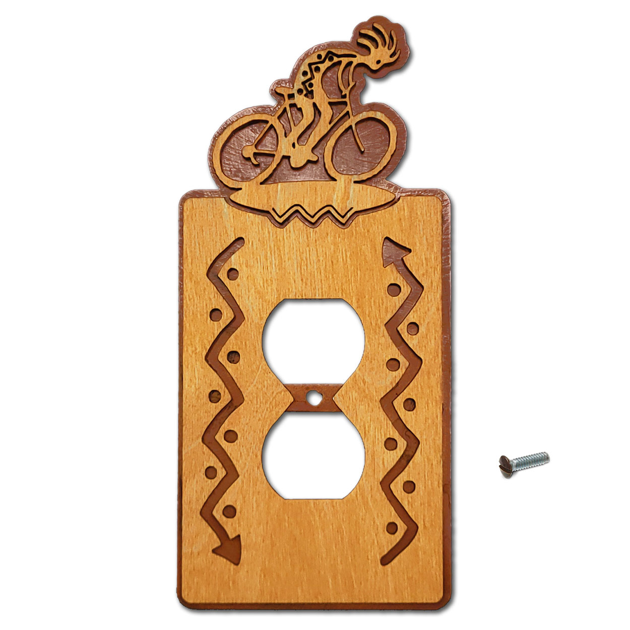 167520 - Bicyclist Cycling Theme Single Outlet Cover in Golden Sienna