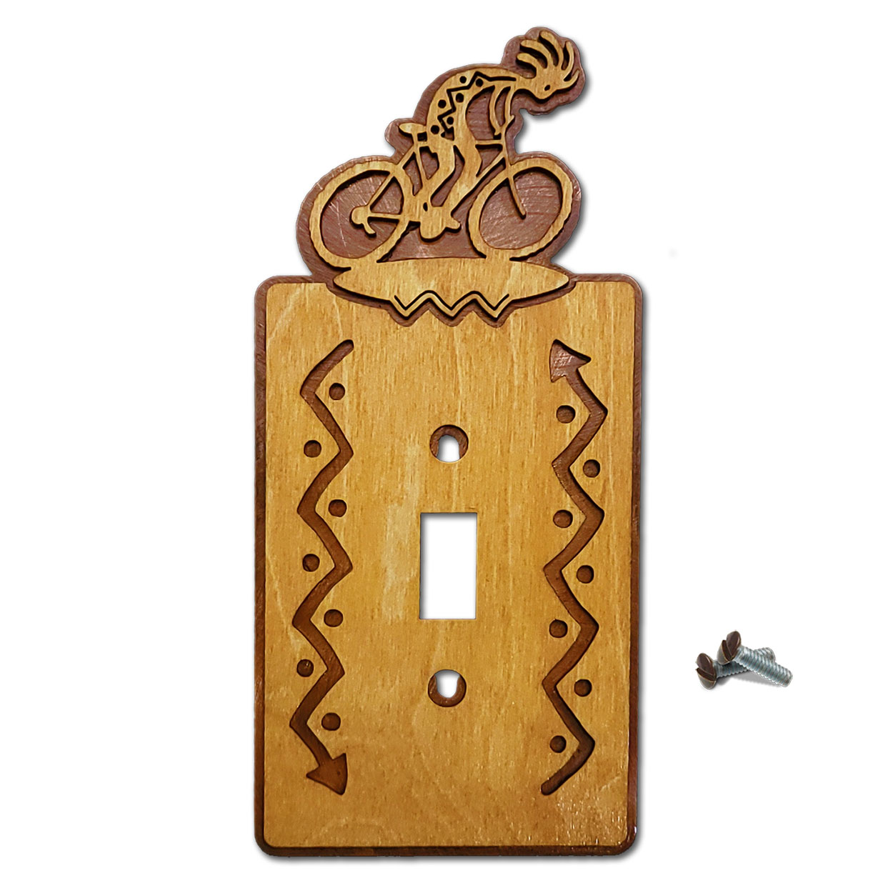 167521S - Bicyclist Cycling Theme Single Standard Switch Plate in Golden Sienna