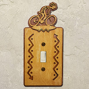 167521S - Bicyclist Cycling Theme Single Standard Switch Plate in Golden Sienna
