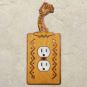 167720 - Kokopelli Woman Golfer Golf Theme Single Outlet Cover in Golden Sienna