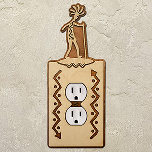 167810 - Vision Quest Southwestern Decor Single Outlet Cover in Natural Birch