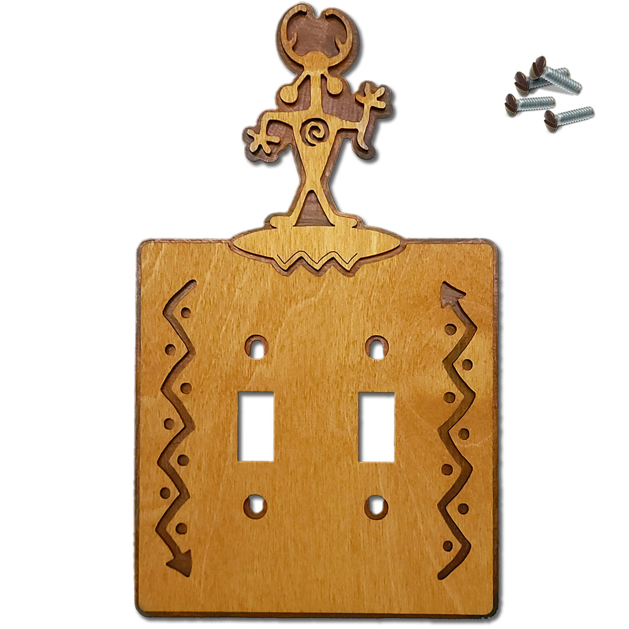 168122S -  Medicine Man Southwestern Decor Double Standard Switch Plate in Golden Sienna