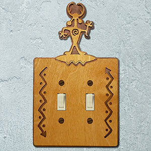 168122S -  Medicine Man Southwestern Decor Double Standard Switch Plate in Golden Sienna
