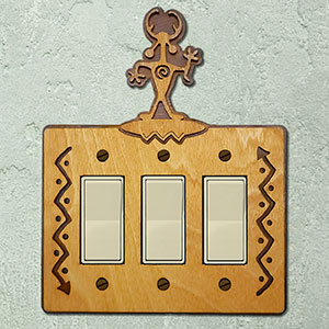 168123R -  Medicine Man Southwestern Decor Triple Rocker Switch Plate in Golden Sienna