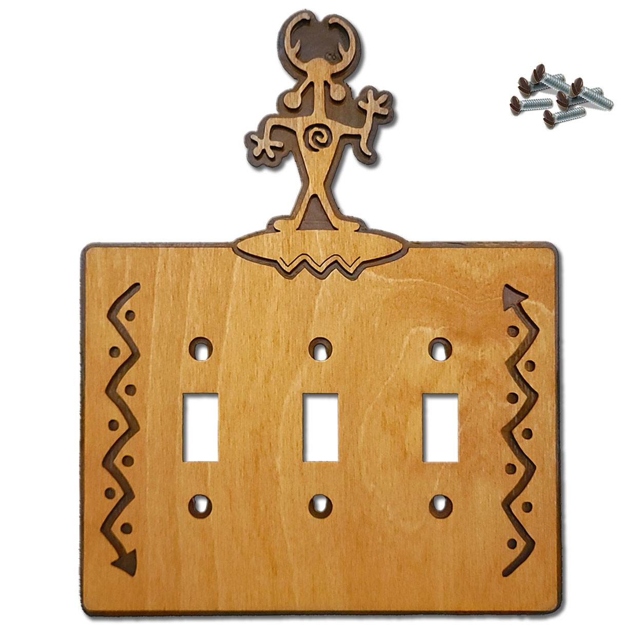 168123S -  Medicine Man Southwestern Decor Triple Standard Switch Plate in Golden Sienna