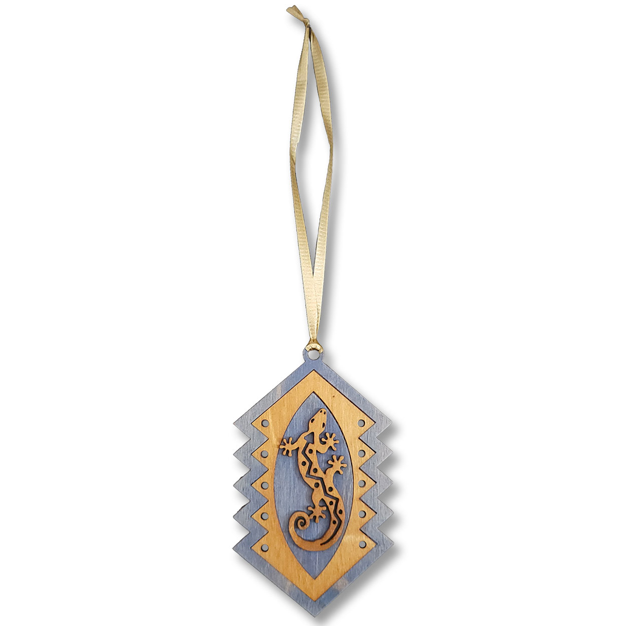 168607 - Lizard - S Blue Inlay Ornament