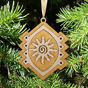168618 - Sun 12 Point Gold Inlay Ornament