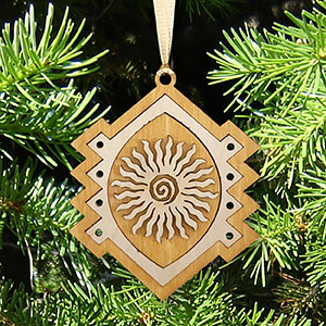 168619 - Sun 24 Point Gold Inlay Ornament