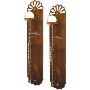 171015 - Pair of Custom Finish 28in Casita Candle Wall Sconces