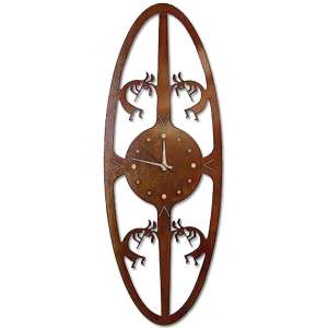 171177 - Custom Finish Kokopelli 32in x 14in Oval Wall Clock