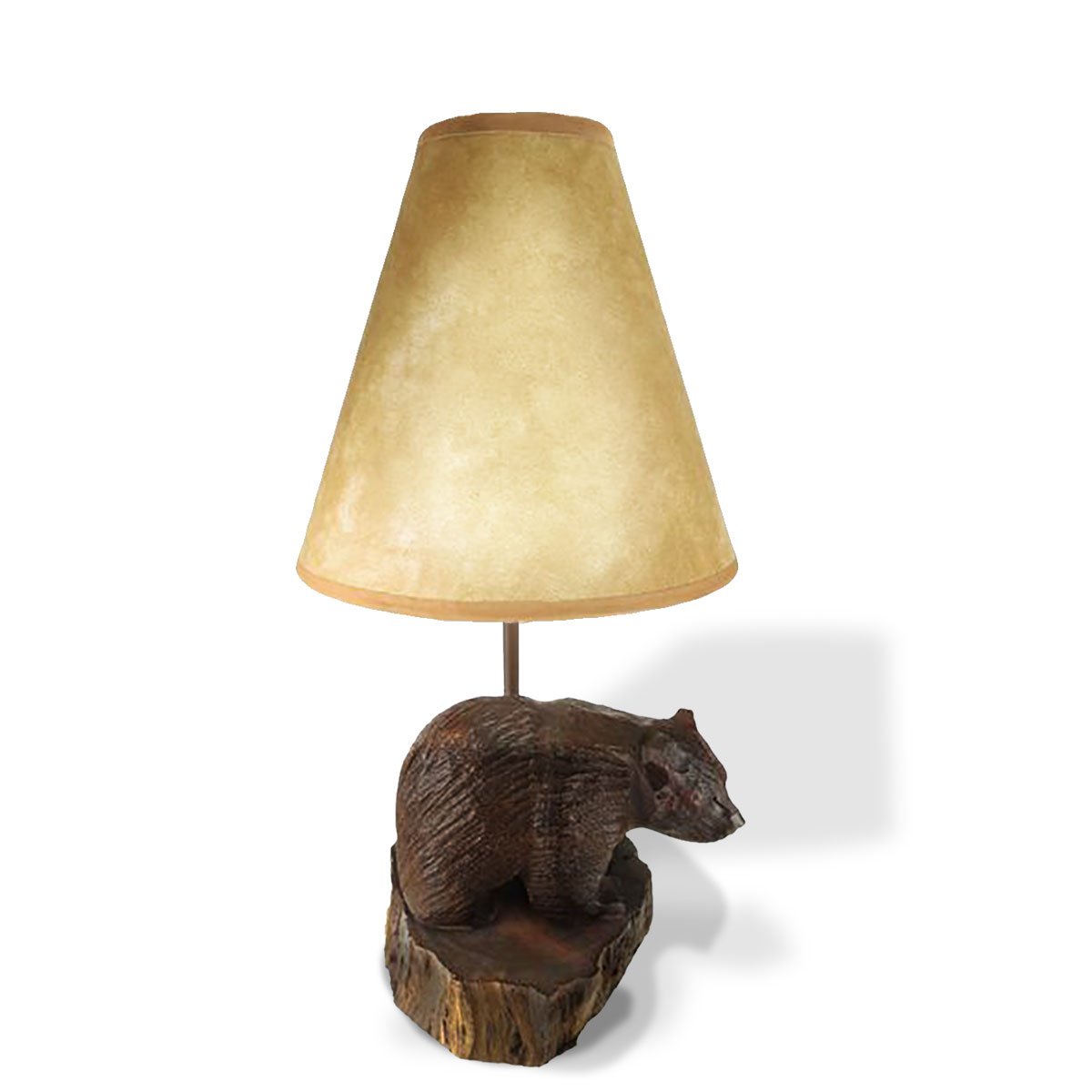 172015 - Rough Bear with Base Ironwood Vanity Lamp with Shade