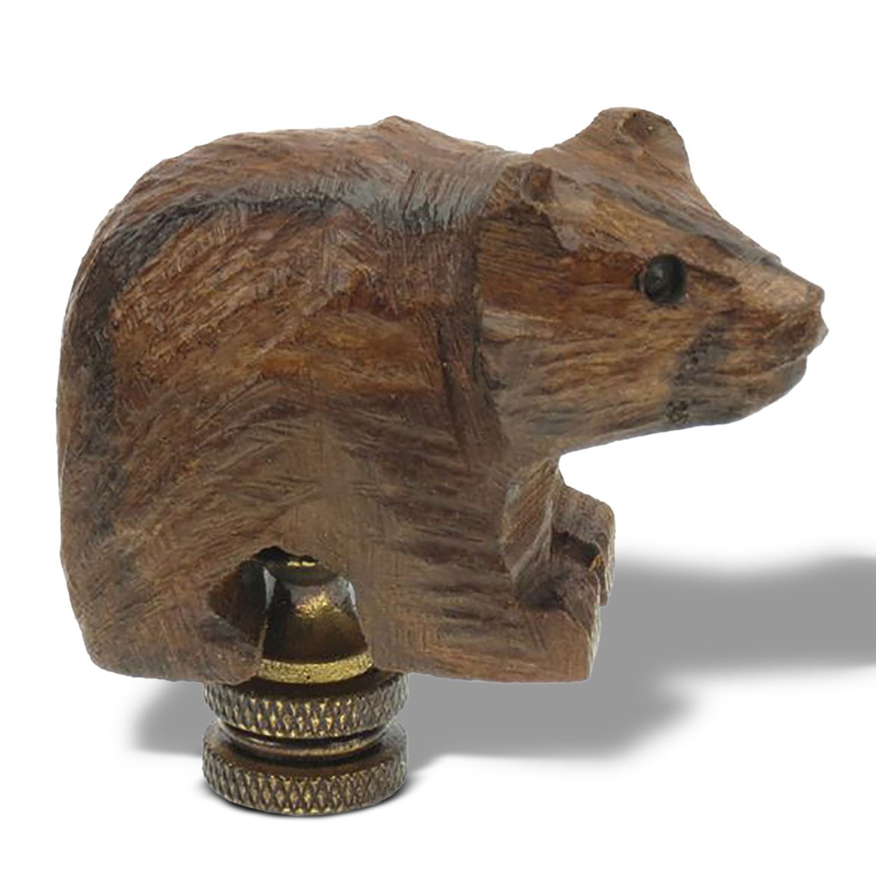 172027 - Rough Bear Carved Ironwood Lamp Finial