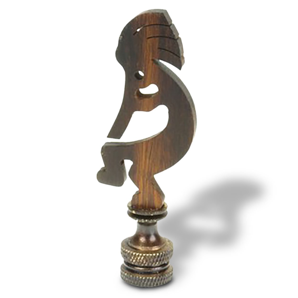172030 - Kokopelli Carved Ironwood Lamp Finial