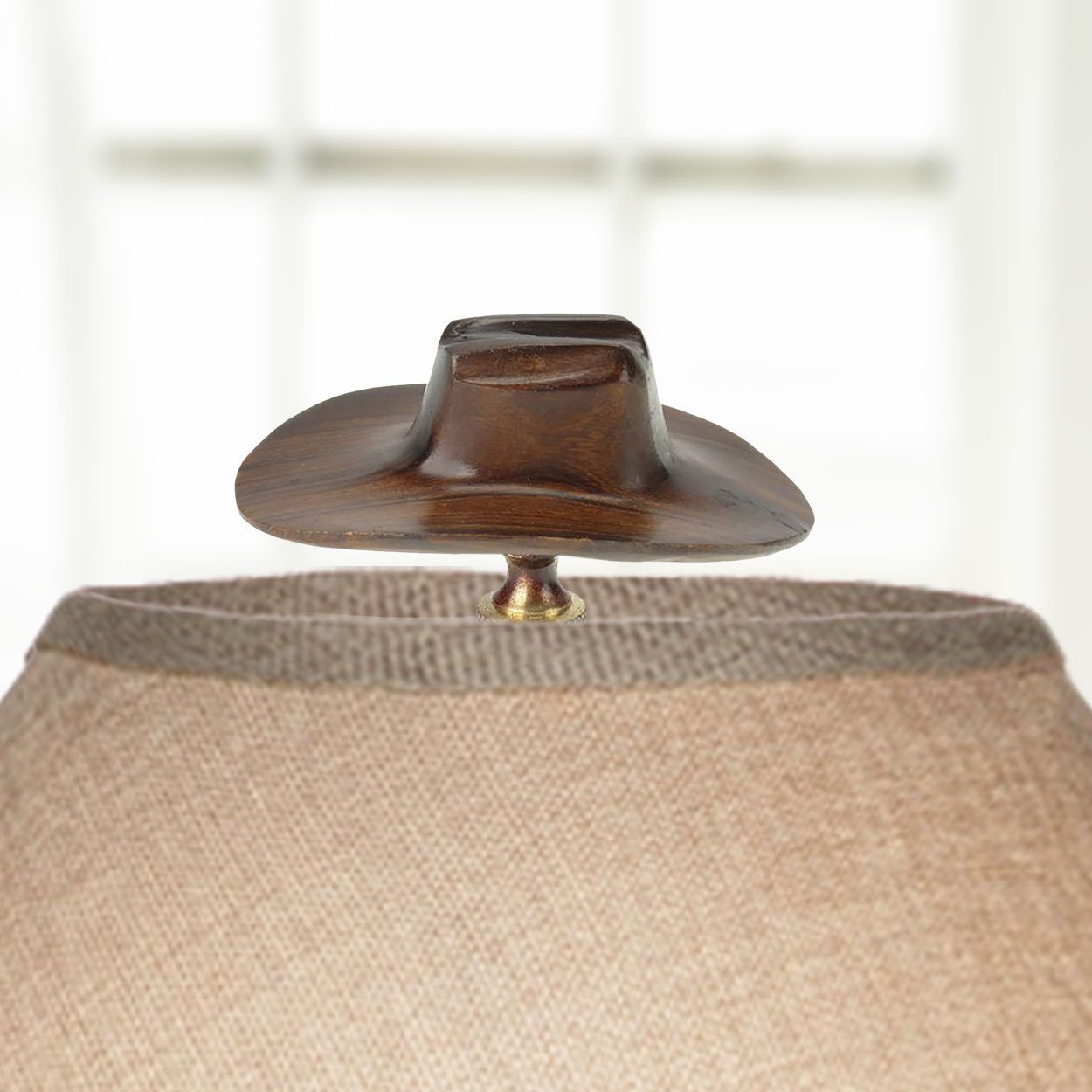 172038 - Cowboy Hat Ironwood Lamp Finial