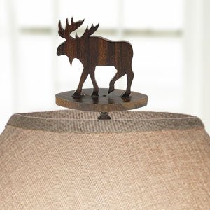 172042 - Moose Silhouette Carved Ironwood Lamp Finial