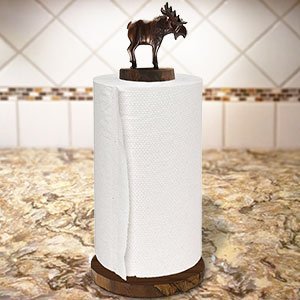 172060 - Moose Carved Ironwood Paper Towel Holder