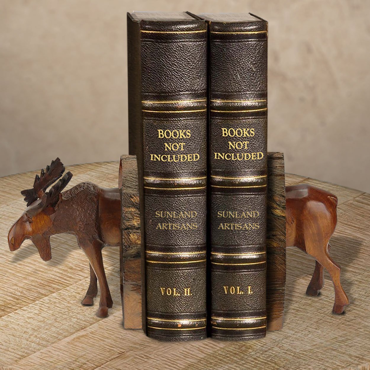172068 - Moose Body Small Ironwood Set of Two Bookends