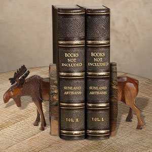 172068 - Moose Body Carved Small Ironwood Set of Two Bookends