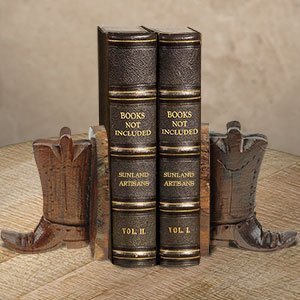 172070 - Boots Carved Small Ironwood Set of Two Bookends