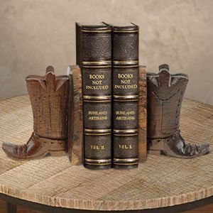 172084 - Boots Carved Large Ironwood Set of Two Bookends