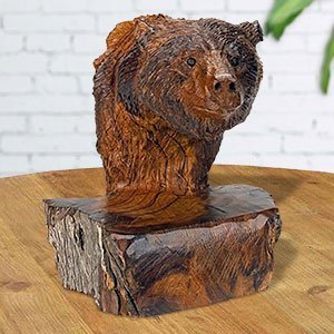 172089 - 6in Tall Bear Bust Hand-Carved in Ironwood