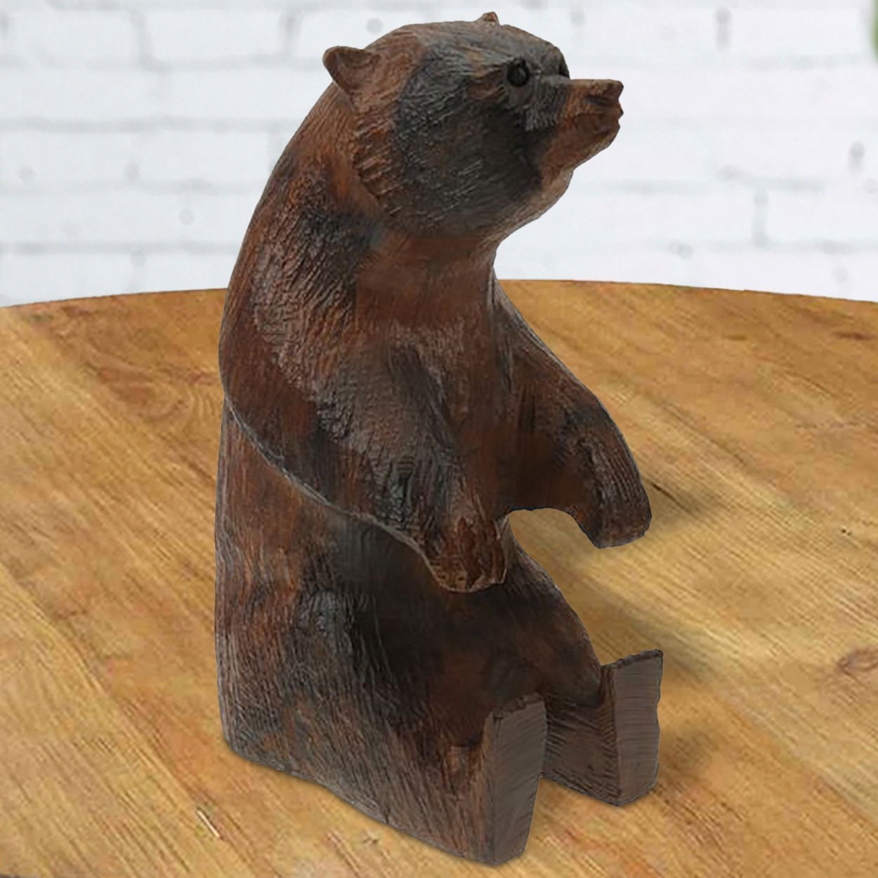 172094 - 4in Tall Rough Bear Sitting Ironwood Carving