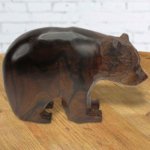 172102 - 4in Long Bear - Smooth Hand-Carved in Ironwood