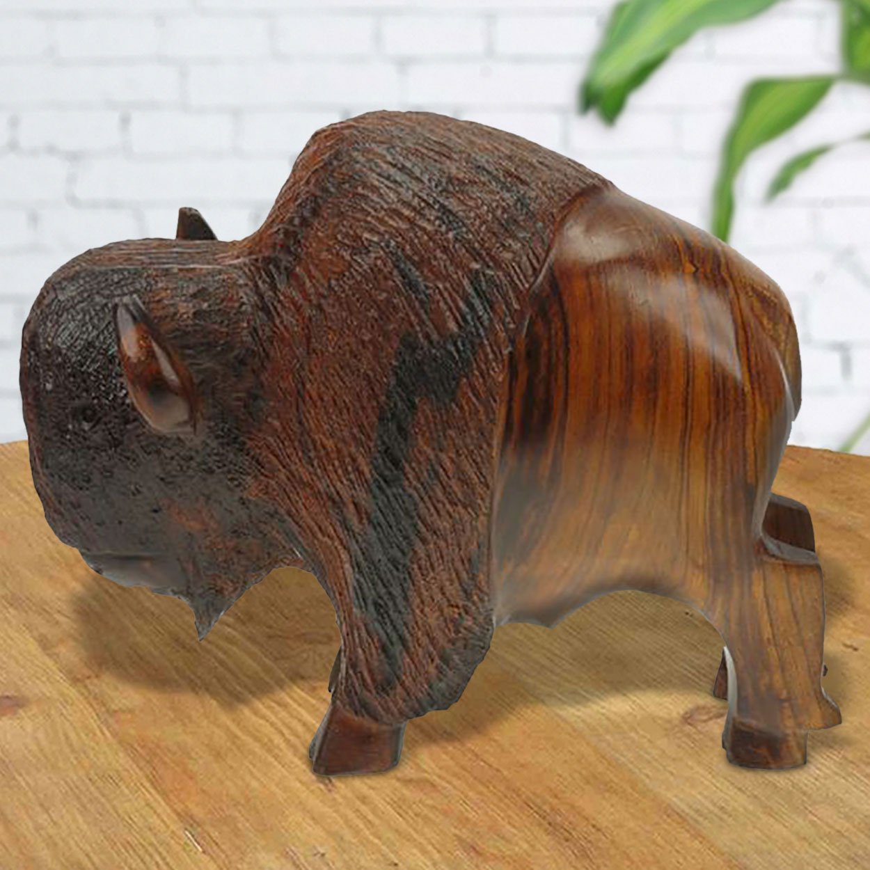 172118 - 8in Long Buffalo Ironwood Carving