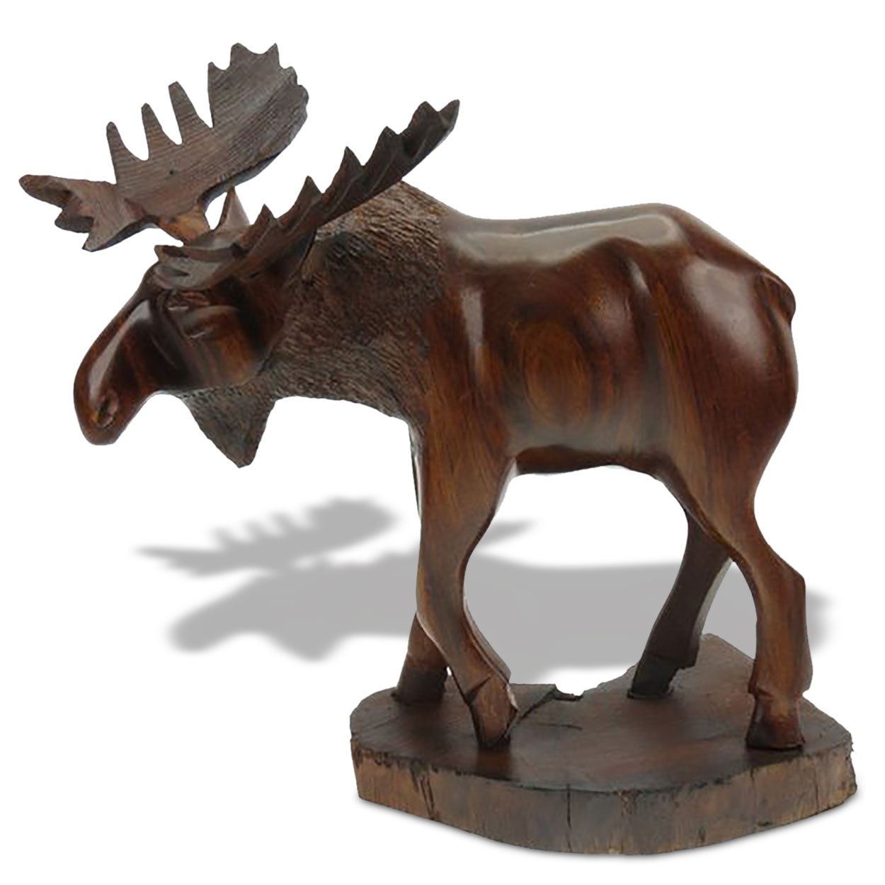 172125 - 5in Long Moose Hand-Carved in Ironwood