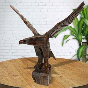 172136 - 11in Tall Flying Eagle Hand-Carved in Ironwood