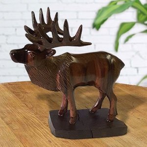 172144 - 8in Long Elk Ironwood Carving