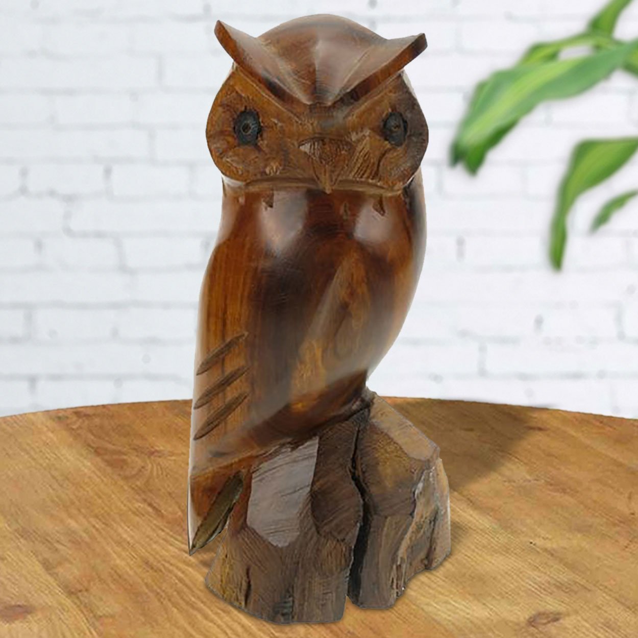 172164 - 7in Tall Owl Ironwood Carving