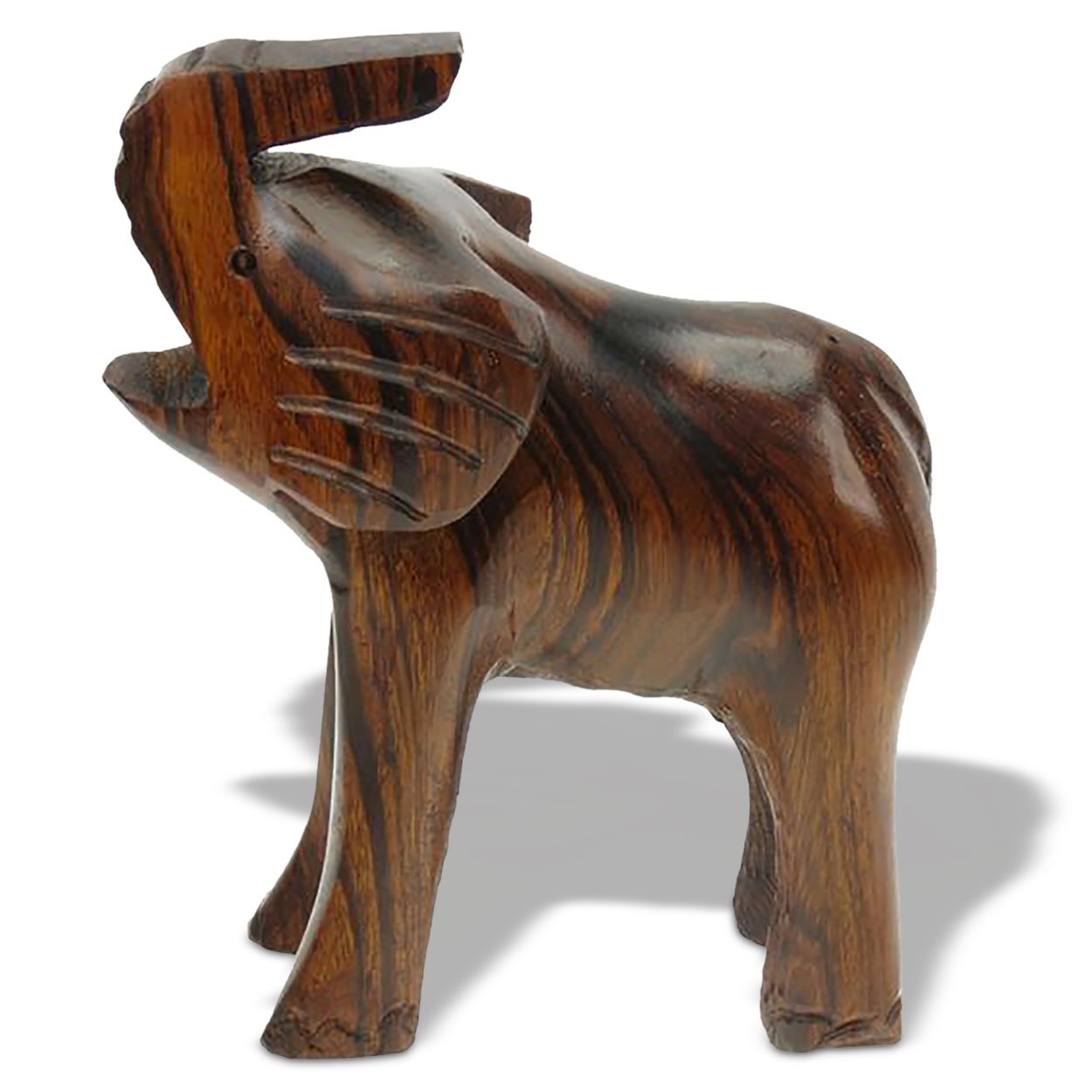 172217 - 5in Tall Elephant Hand-Carved in Ironwood