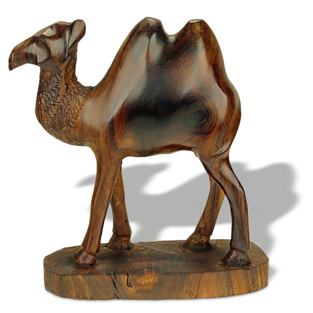172221 - 6in Tall Dromedary Camel Ironwood Carving on Base