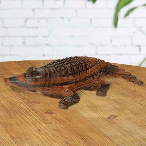 172224 - 5in Long Alligator Hand-Carved in Ironwood