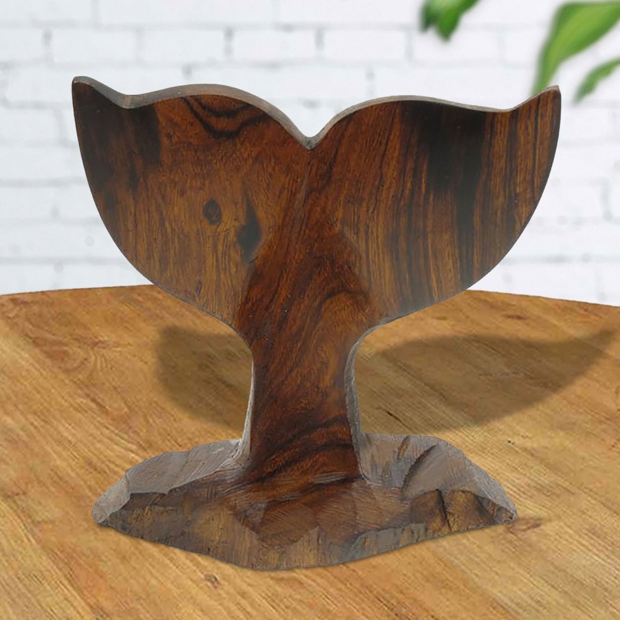 172244 - 5in Tall Whale Tail Ironwood Carving