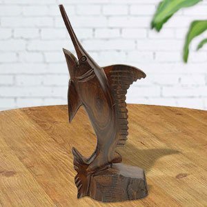 172255 - 7in Tall Marlin Hand-Carved in Ironwood