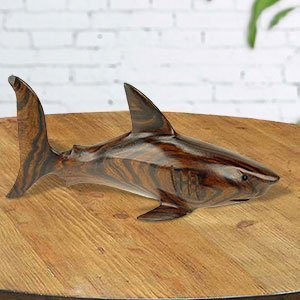 172263 - 6.5in Long Shark Hand-Carved in Ironwood