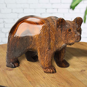 5in Long Grizzly Bear Ironwood Carving - Lodge Decor - 1291