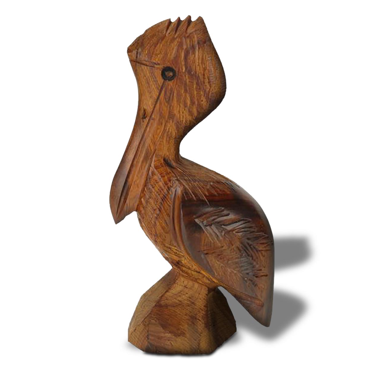 172624 - 12in Pelican on base Ironwood Carving - 2644