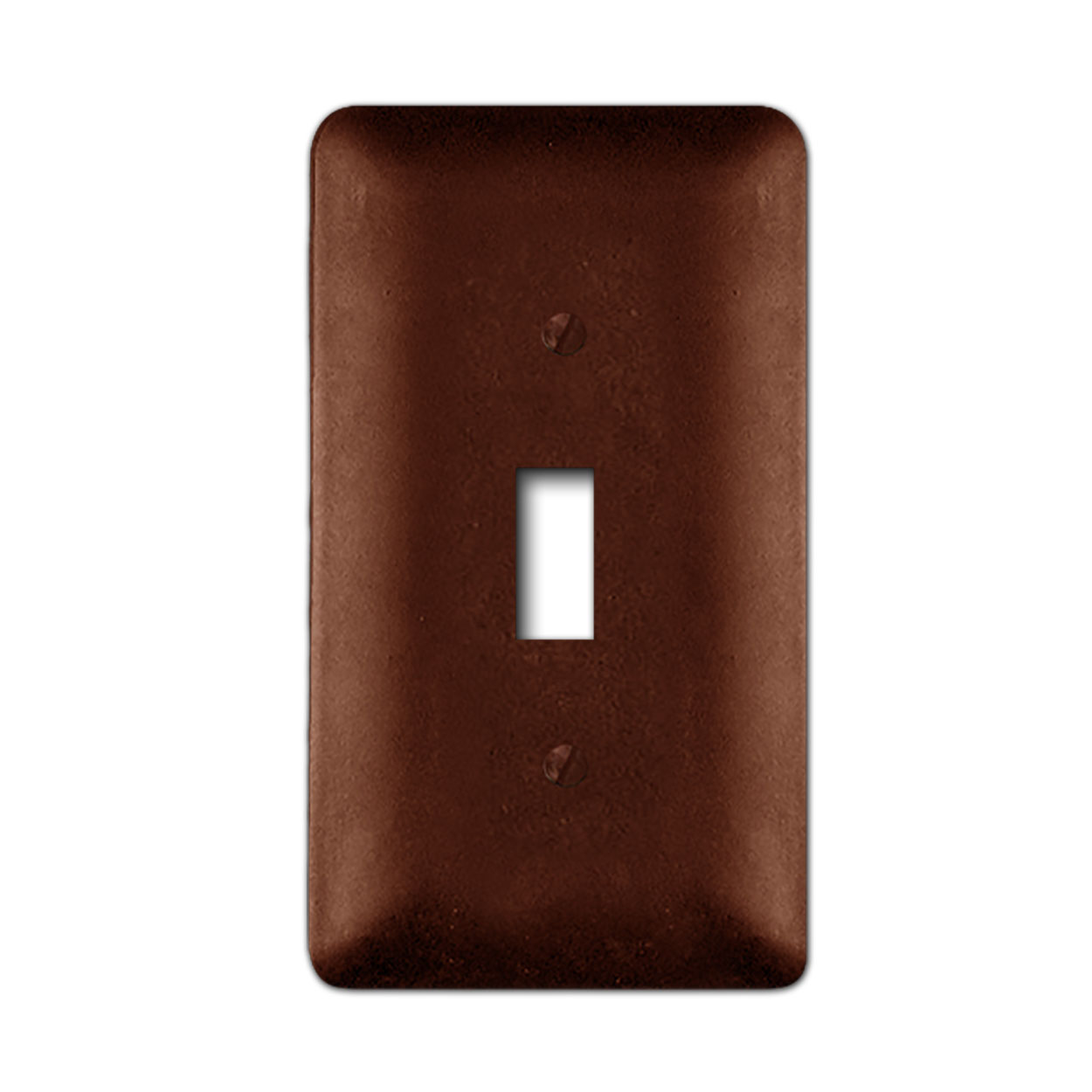 182284RT - Rust Brown Metal Wall Plate - Plain - Standard Switch - Single