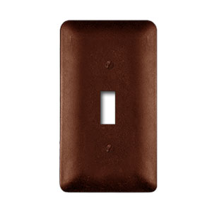 182284RT - Brown Metal Wall Plate - Plain - Standard Switch - Single