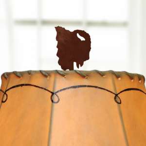 182825RT - Rust Brown Metal Standard Lamp Finial - Buffalo Head