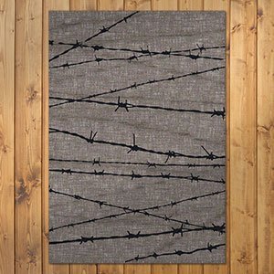 202011 - Low Pile Nylon Barbed Wire 3ft x 4ft Area Rug