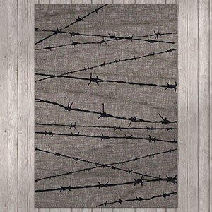 202012 - Low Pile Nylon Barbed Wire 4ft x 5ft Area Rug