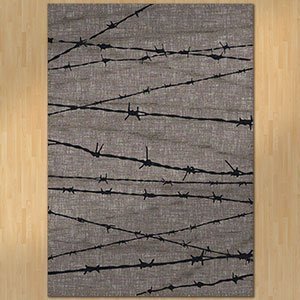 202014 - Low Pile Nylon Barbed Wire 8ft x 11ft Area Rug