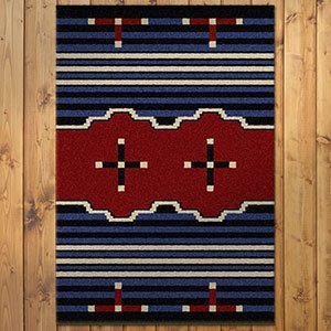 202041 - Low Pile Nylon Big Chief 2 Blue 3ft x 4ft Area Rug