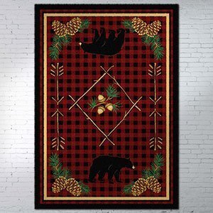 202093 - Low Pile Nylon Deep Woods Red 5ft x 8ft Area Rug