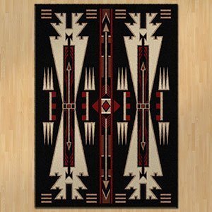 202184 - Low Pile Nylon Horse Thieves Black 8ft x 11ft Area Rug